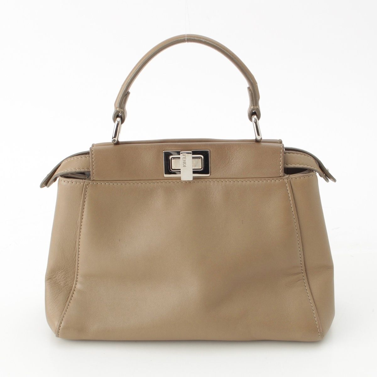 Fendi Peekaboo Mini Leather Shoulder Bag 2-Way Hand Beige — view 4