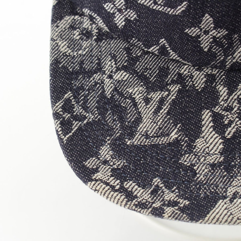 Louis Vuitton Cotton Monogram Tapestry Cap Indigo 60 — view 8