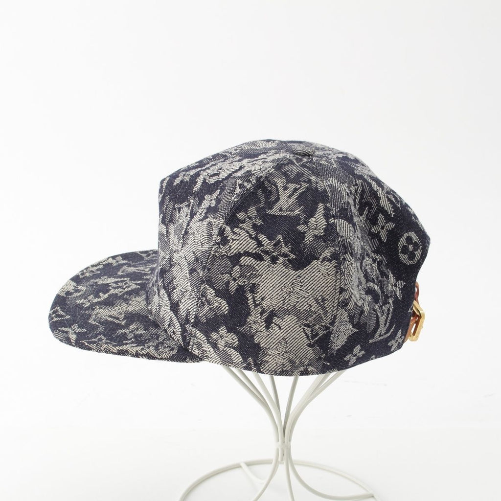 Louis Vuitton Cotton Monogram Tapestry Cap Indigo 60 — view 3
