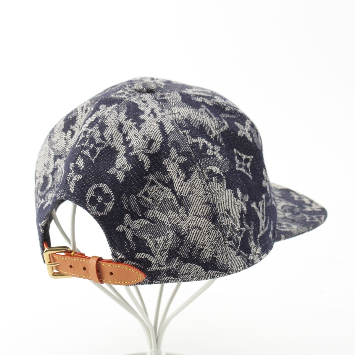 Louis Vuitton Cotton Monogram Tapestry Cap Indigo 60 — view 4