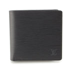 Louis Vuitton Portobiert Cles Epi Leather Bifold Wallet Black