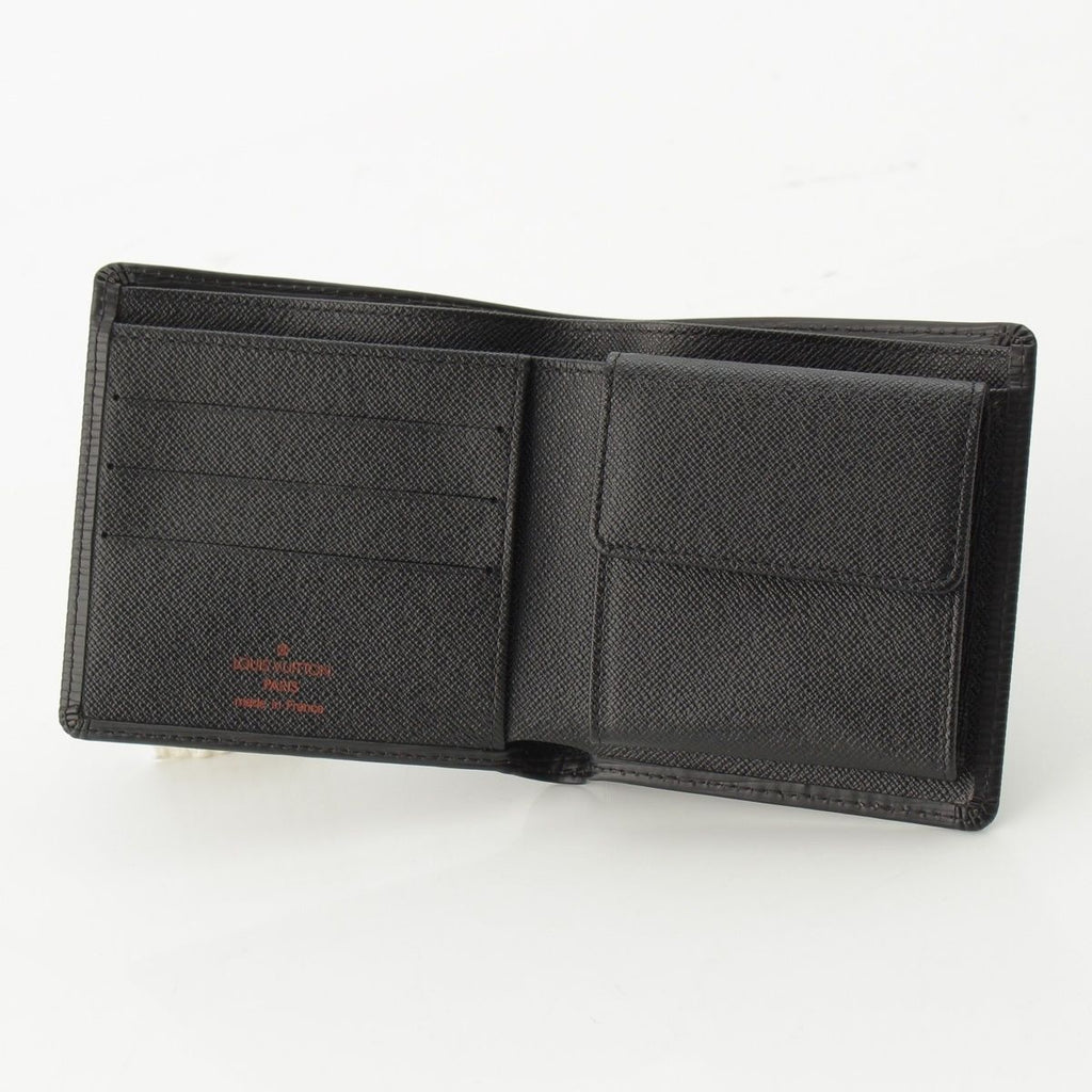 Louis Vuitton Portobiert Cles Epi Leather Bifold Wallet Black — view 4