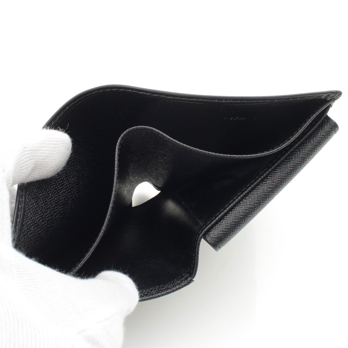 Louis Vuitton Portobiert Cles Epi Leather Bifold Wallet Black — view 6