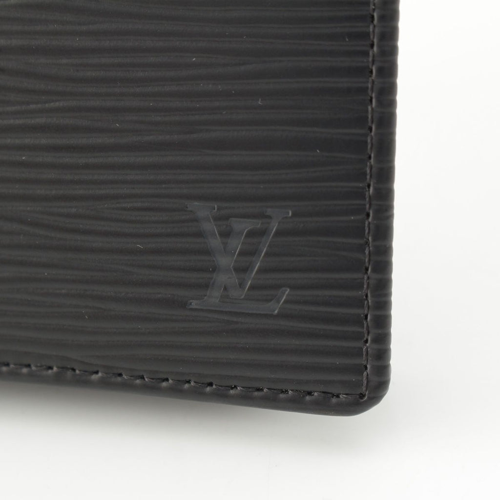 Louis Vuitton Portobiert Cles Epi Leather Bifold Wallet Black — view 8