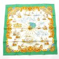 Hermes Carre 90 Silk Voiles de Lumiere Sailing Ship of Light Scarf Green
