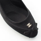 Chanel Satin Sling Back CC Logo Rhinestone Mules Black 37c — view 6