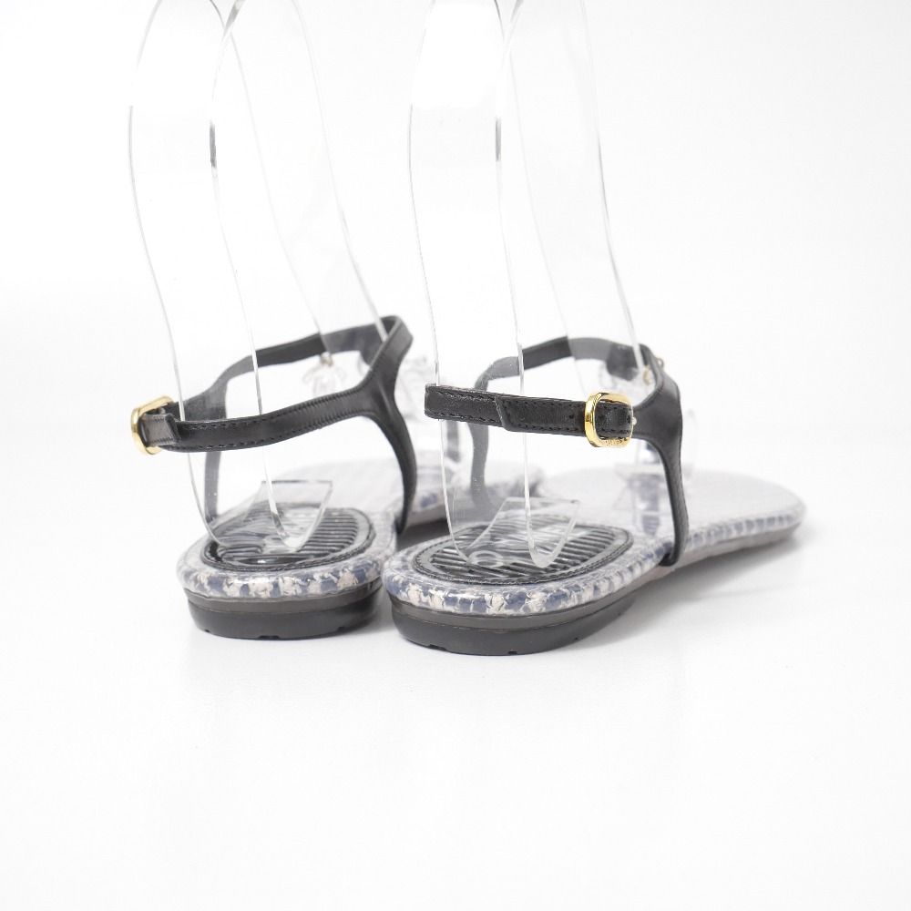 Chanel Sandals 36 10c CC Logo CC Ankle Strap Chain Thong — view 3
