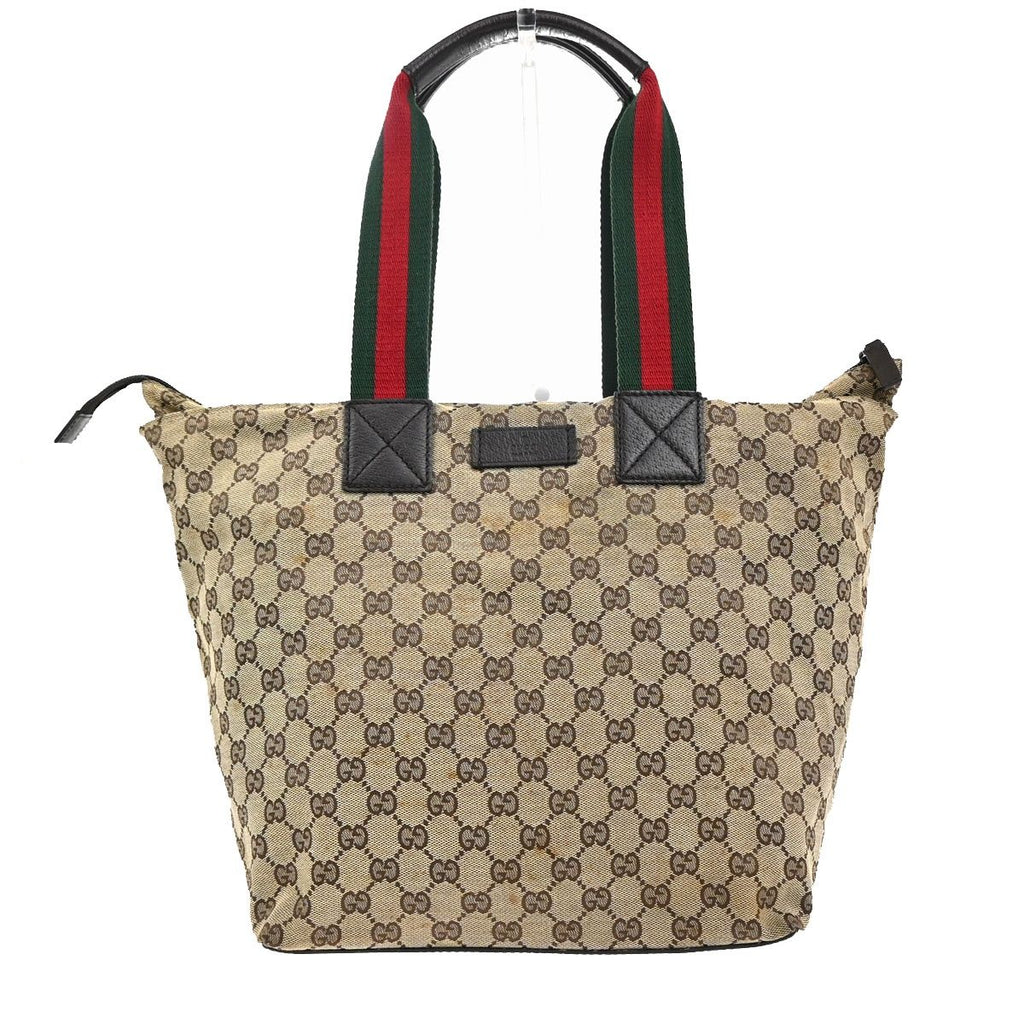Gucci GG Sherry Line Handbag Canvas Leather