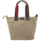 Gucci GG Sherry Line Handbag Canvas Leather
