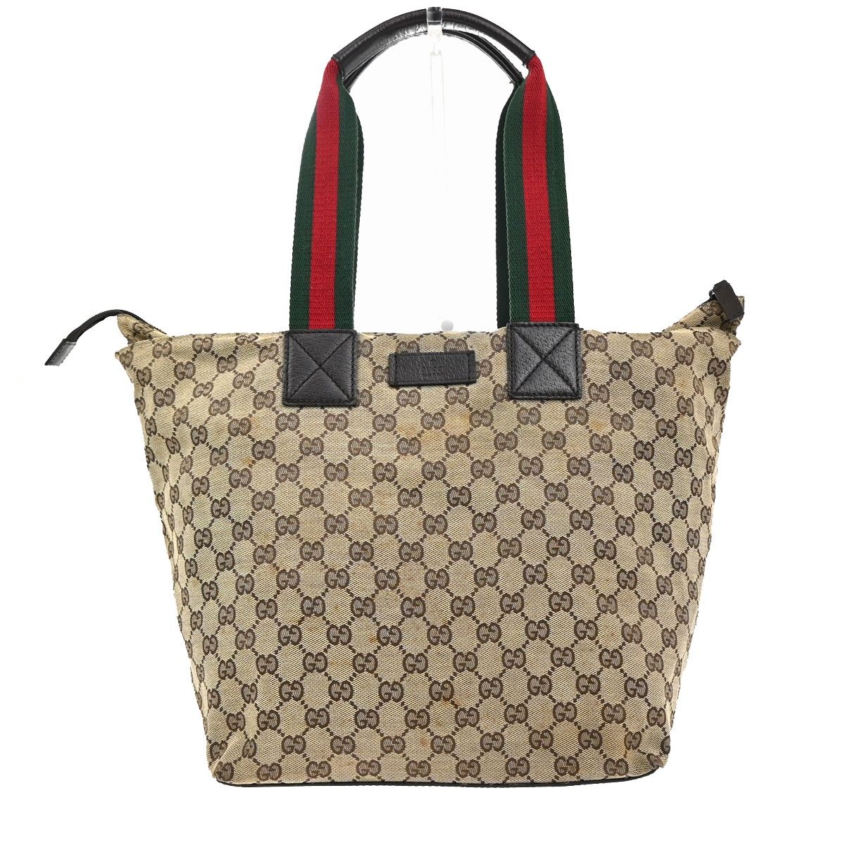 Gucci GG Sherry Line Handbag Canvas Leather