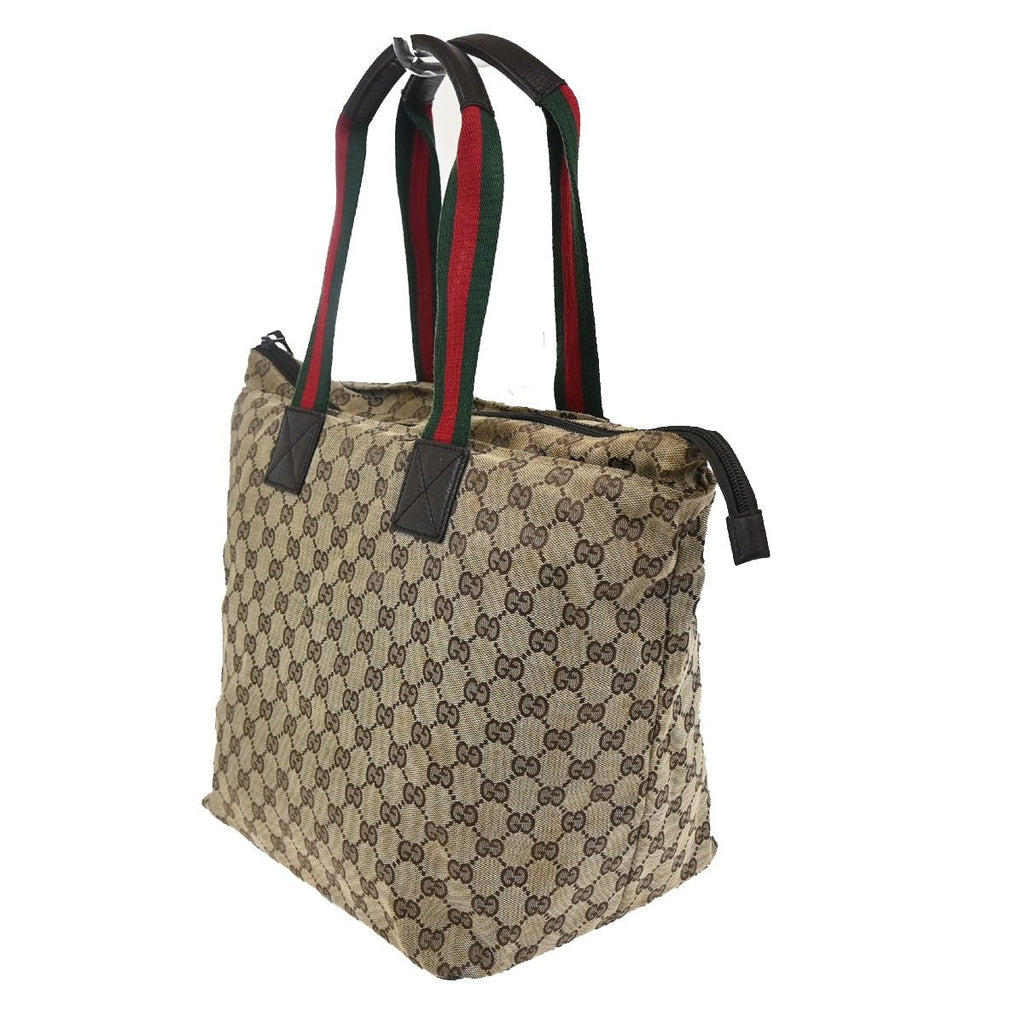 Gucci GG Sherry Line Handbag Canvas Leather — view 3