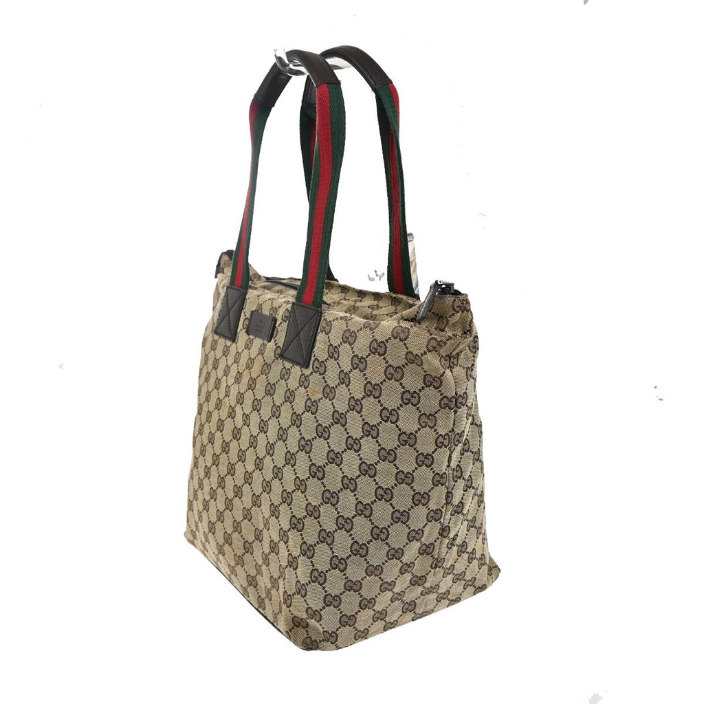 Gucci GG Sherry Line Handbag Canvas Leather — view 2