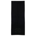 Chanel Scarf CC Logo Wool Lame Black Gold — view 4