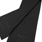 Chanel Scarf CC Logo Wool Lame Black Gold — view 6