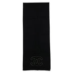 Chanel Scarf CC Logo Wool Lame Black Gold — view 3