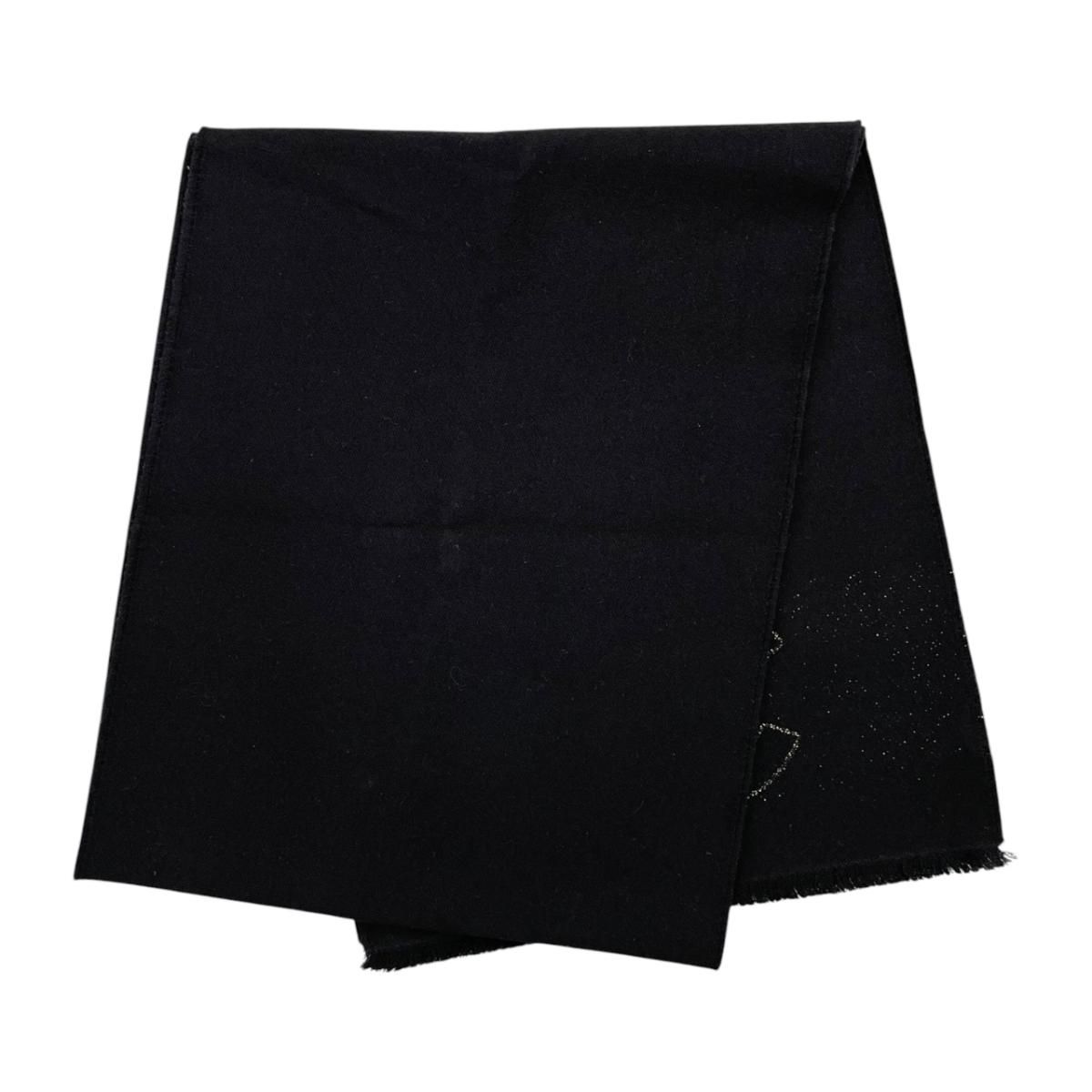 Chanel Scarf CC Logo Wool Lame Black Gold — view 2