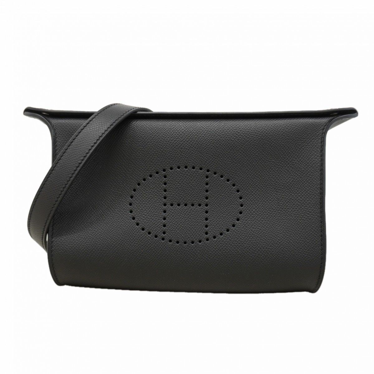 Hermes Shoulder Bag Widoposh Veau Epsom Black Silver