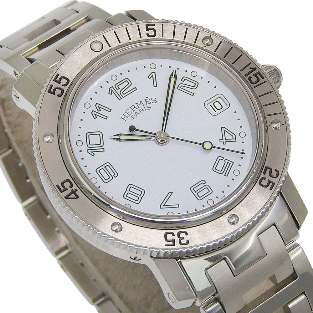 Hermes Clipper Diver Stainless Steel Quartz Analog Display White Dial Watch — view 3