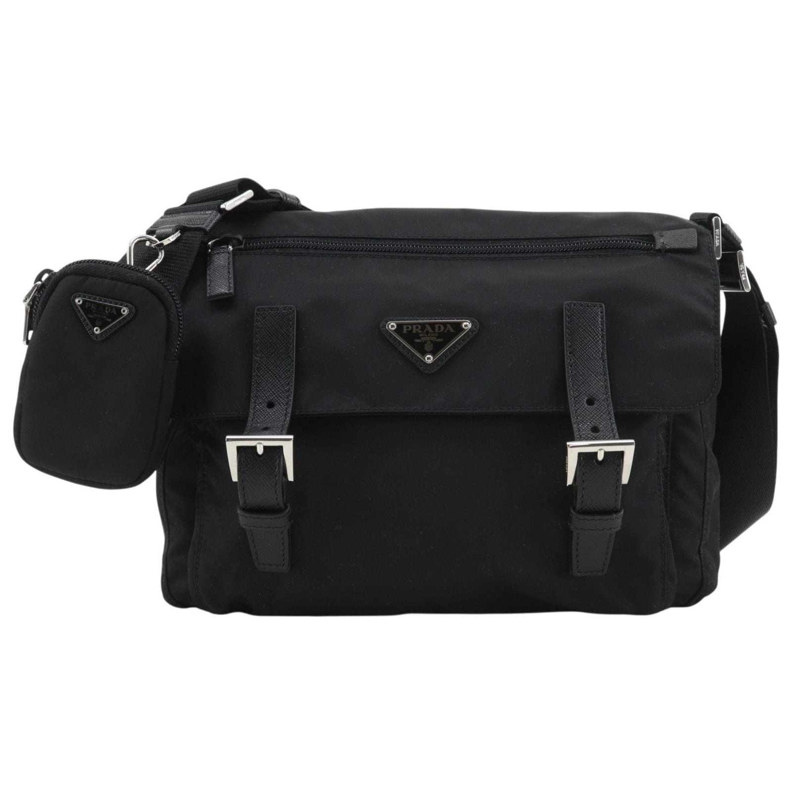 Prada Messenger Bag Nylon Nero Black