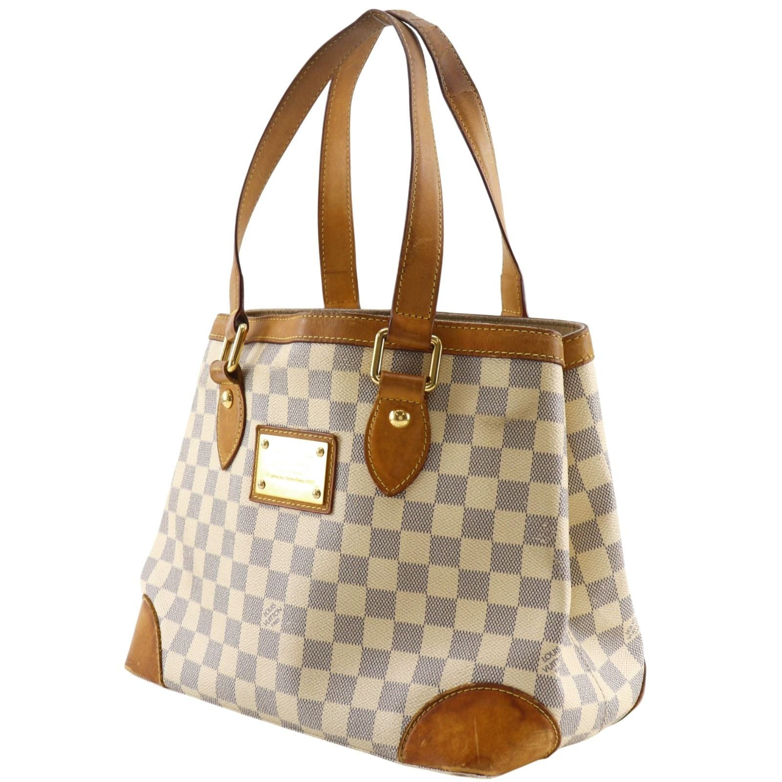 Louis Vuitton Hampstead PM Damier Azur Canvas White Tote — view 2