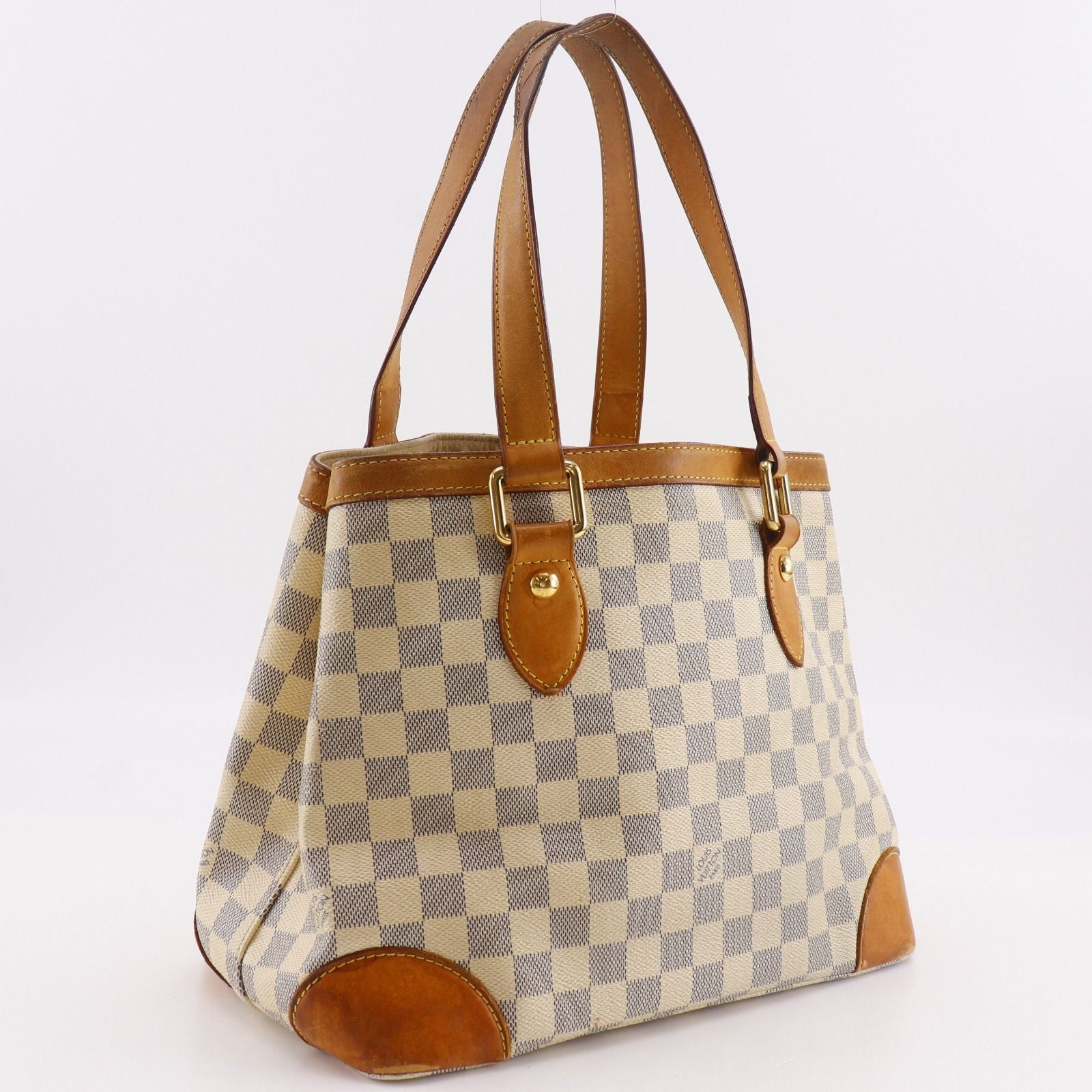 Louis Vuitton Hampstead PM Damier Azur Canvas White Tote — view 3