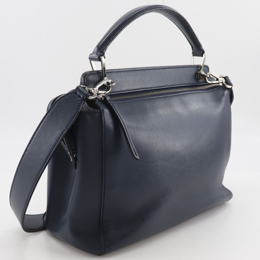 Fendi Com 2-Way Shoulder Calf Navy Blue Handbag — view 3
