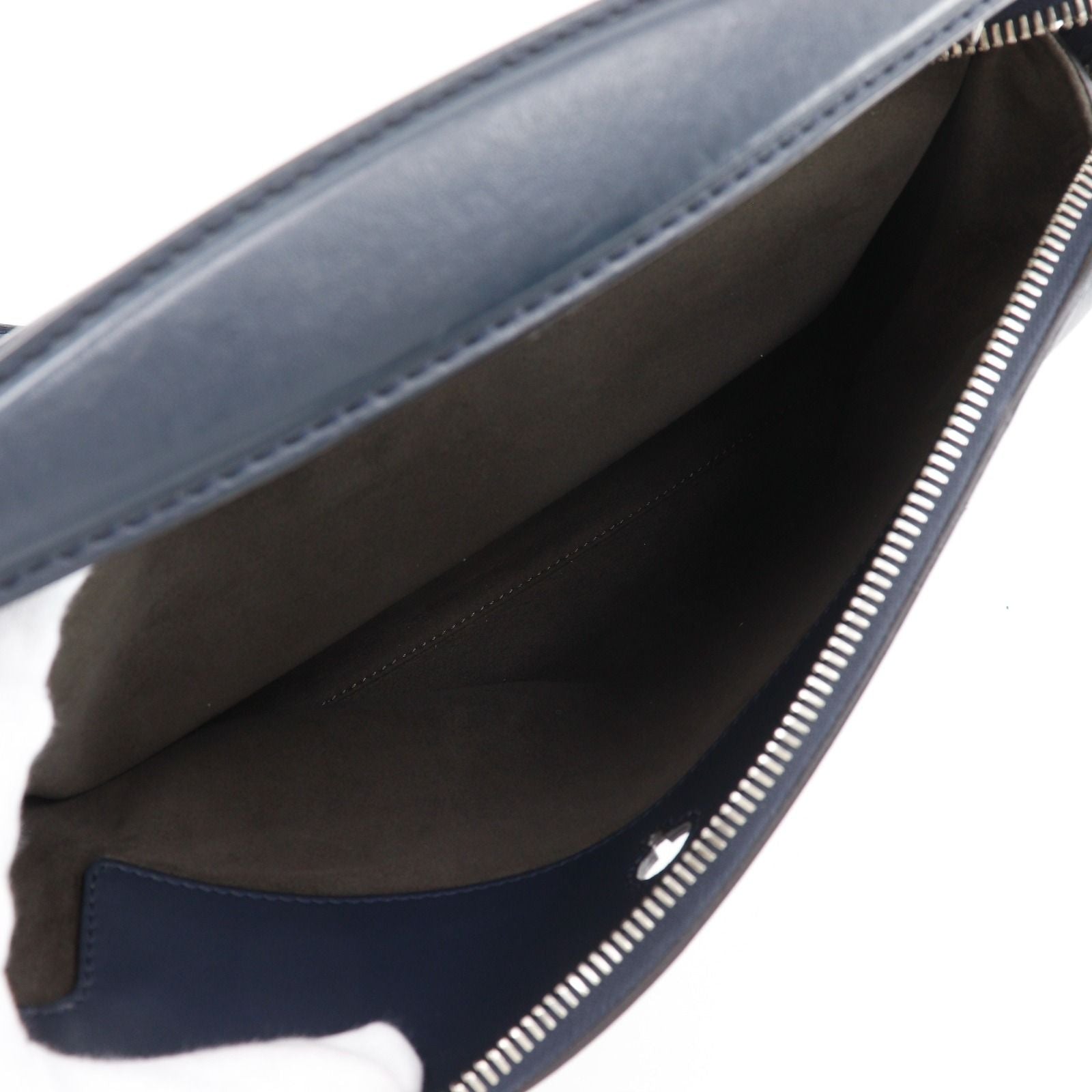 Fendi Com 2-Way Shoulder Calf Navy Blue Handbag — view 6