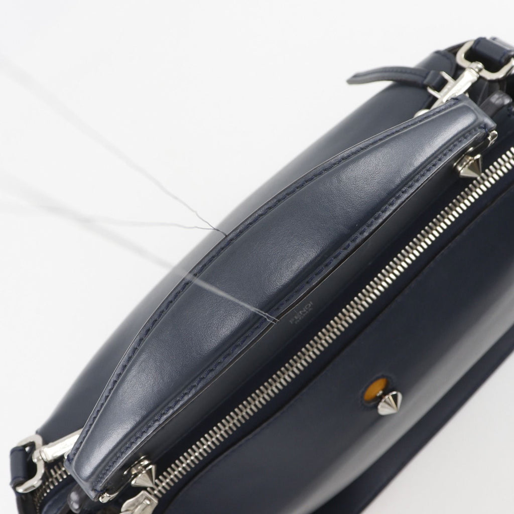 Fendi Com 2-Way Shoulder Calf Navy Blue Handbag — view 5