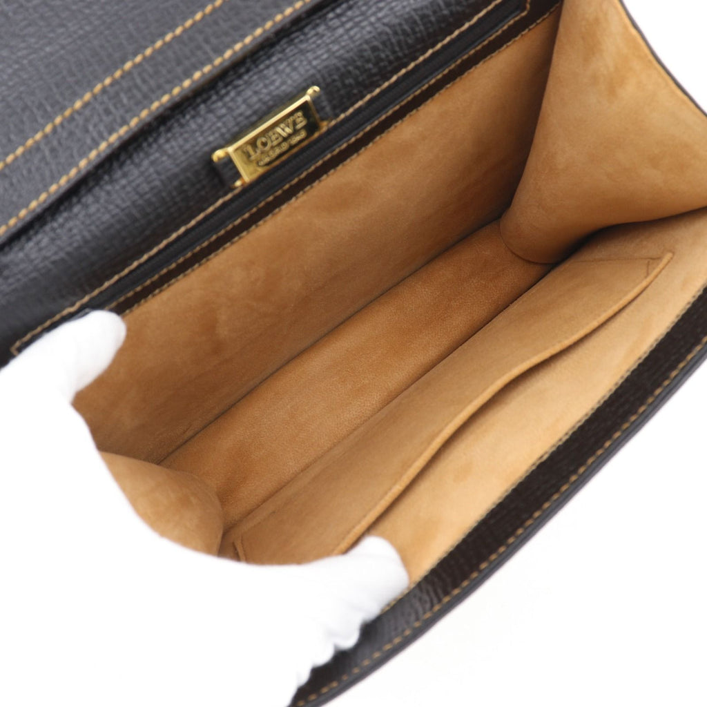 Loewe Barcelona 2-Way Shoulder Embossed Leather Black Handbag — view 6