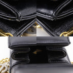 Dior Chain Shoulder 2-Way Clutch CD Logo Calf Black — view 9