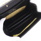 Dior Chain Shoulder 2-Way Clutch CD Logo Calf Black — view 5