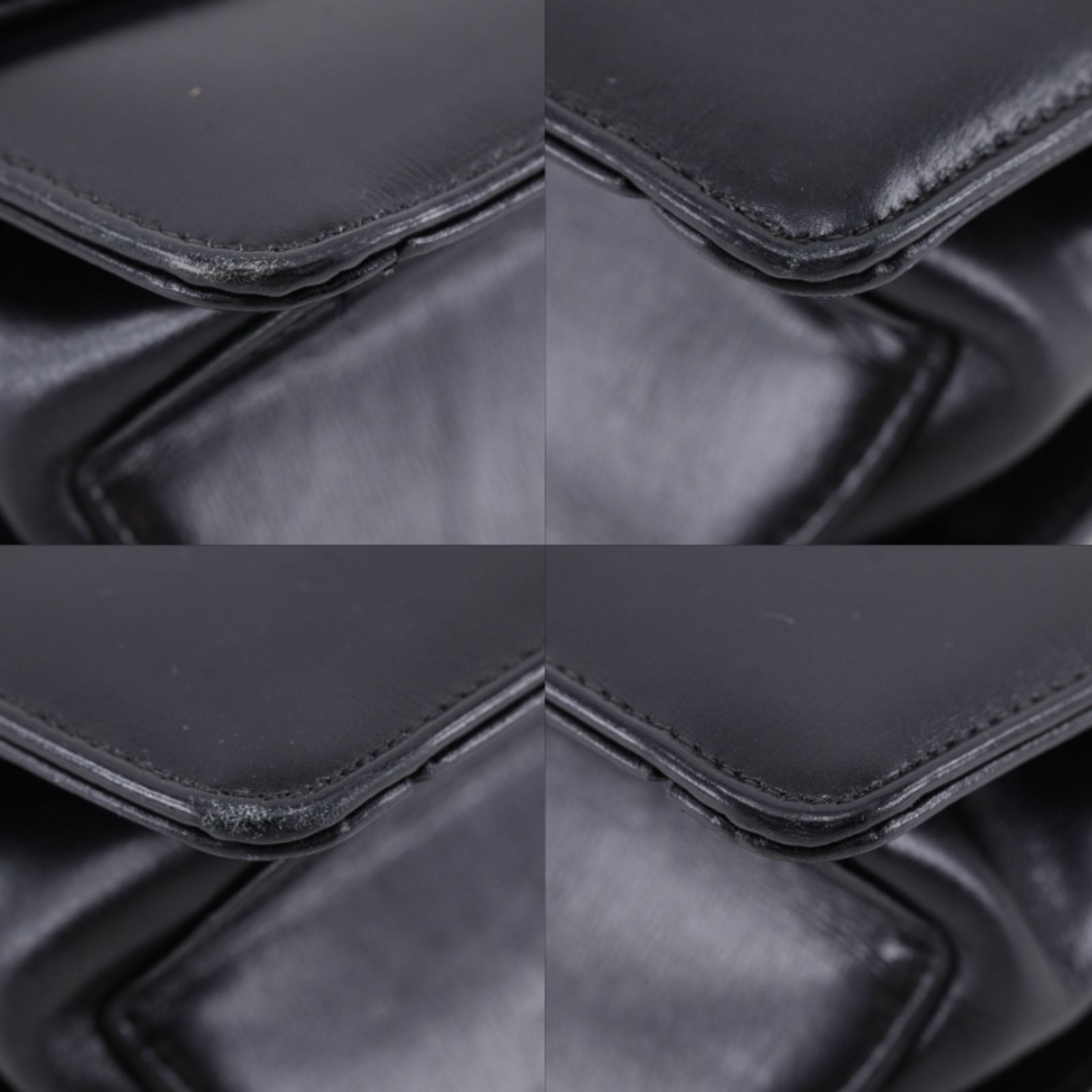 Dior Chain Shoulder 2-Way Clutch CD Logo Calf Black — view 4
