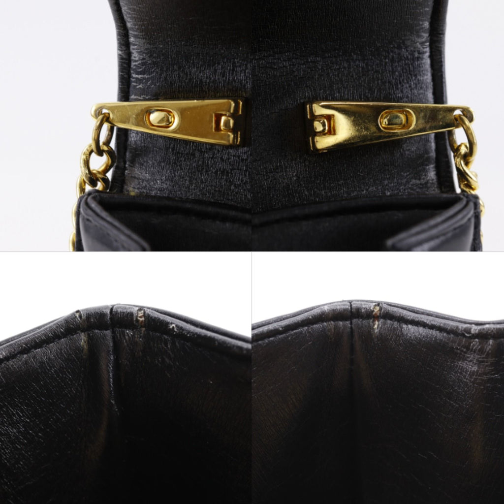 Dior Chain Shoulder 2-Way Clutch CD Logo Calf Black — view 8