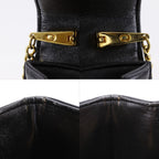 Dior Chain Shoulder 2-Way Clutch CD Logo Calf Black — view 8