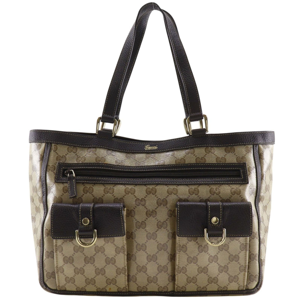 Gucci GG Crystal Brown Tote