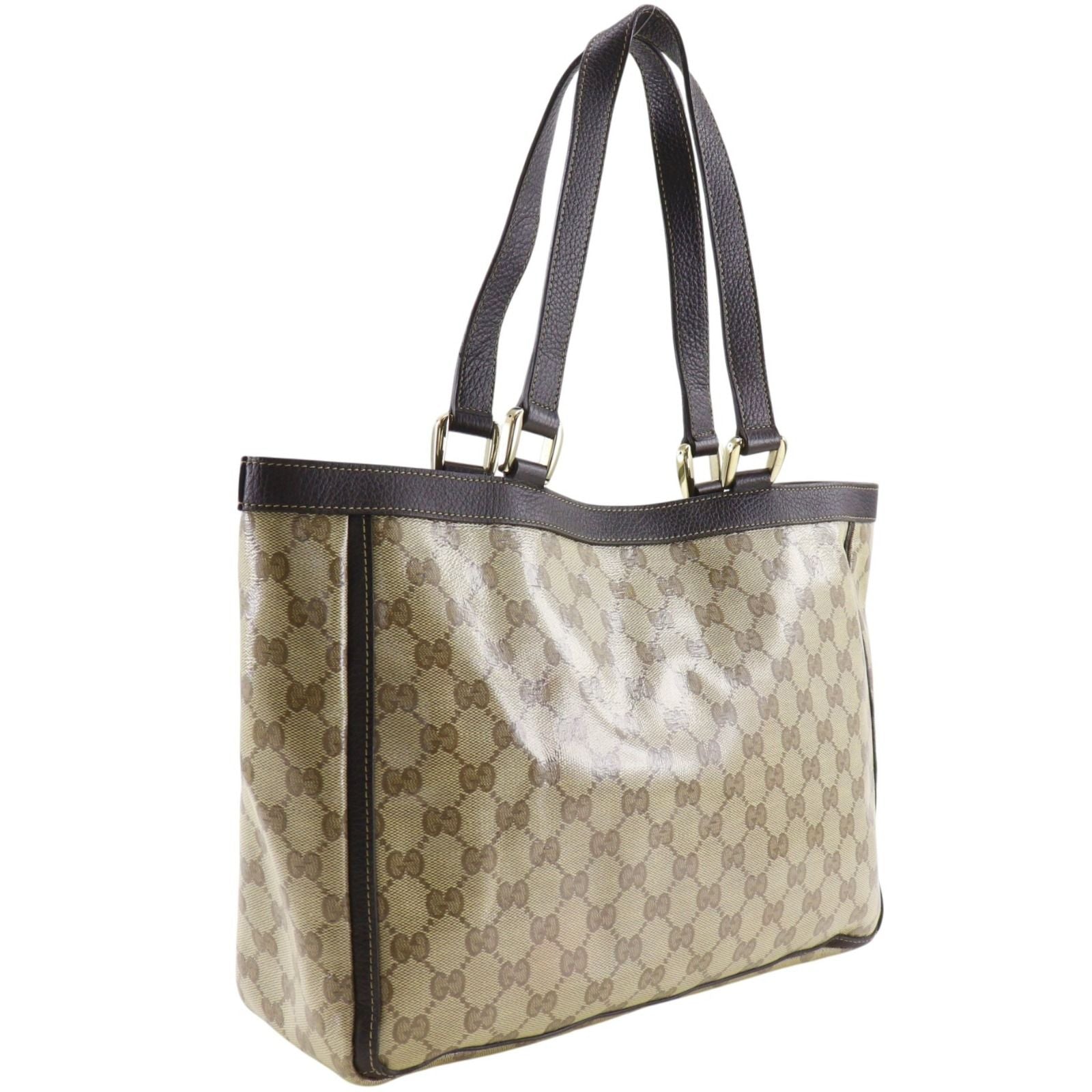 Gucci GG Crystal Brown Tote — view 3