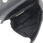 Prada Logo Fringe Satin Black Shoulder — view 6