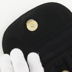 Prada Logo Fringe Satin Black Shoulder — view 5