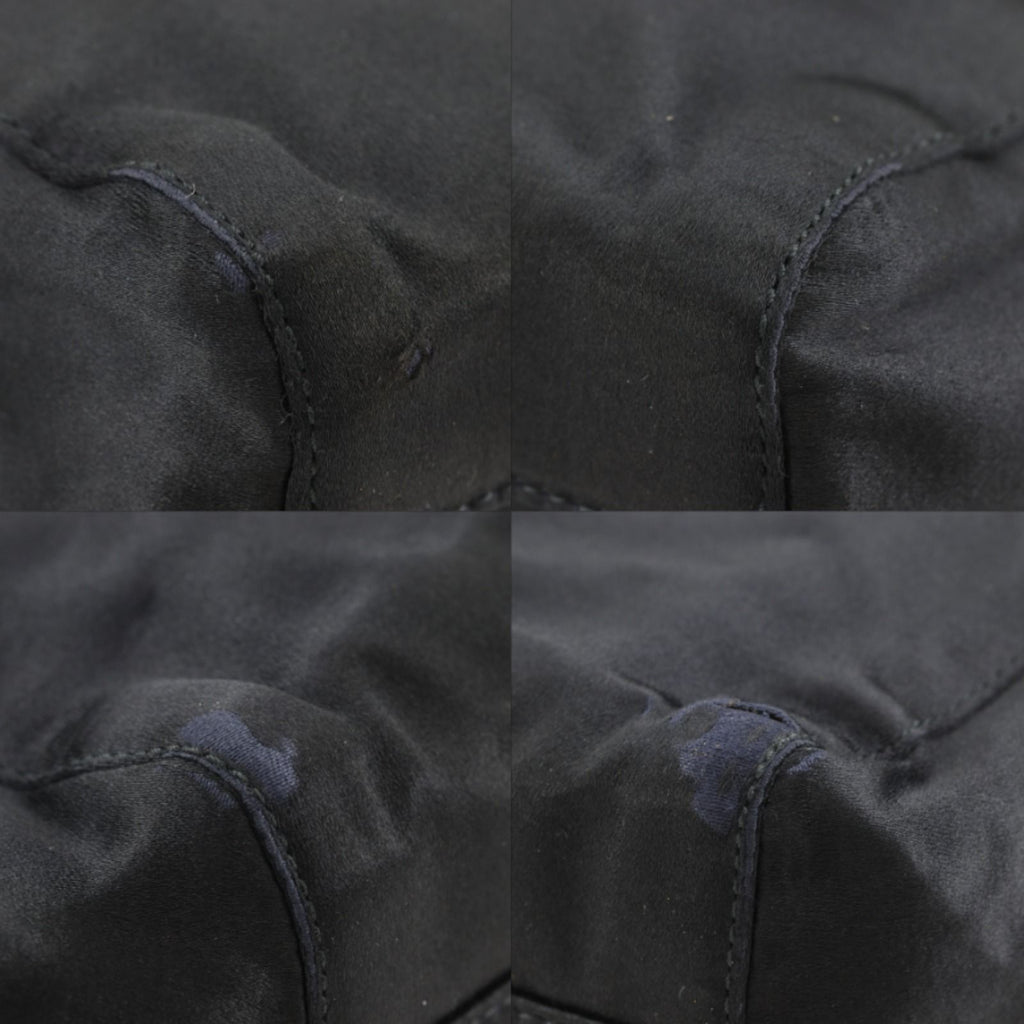 Prada Logo Fringe Satin Black Shoulder — view 4