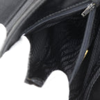 Prada Logo Fringe Satin Black Shoulder — view 7