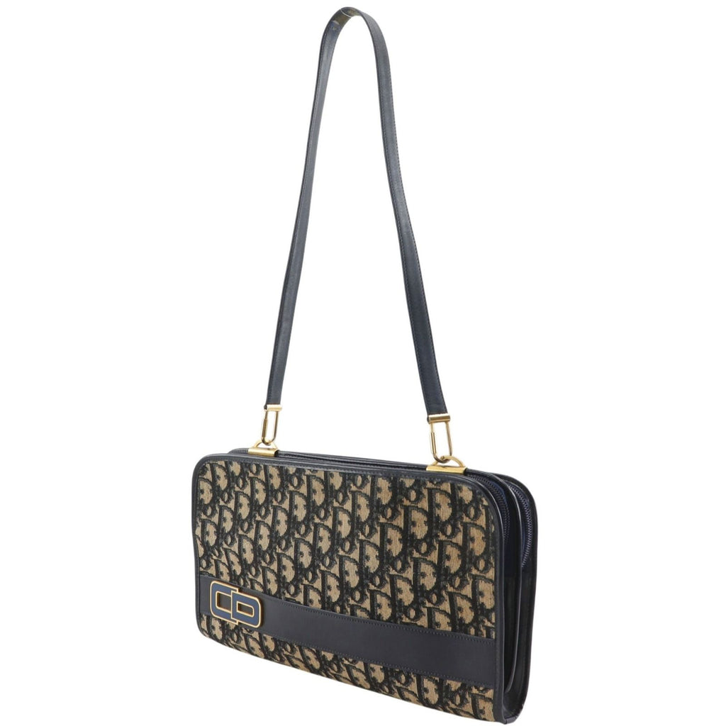 Dior Trotter Vintage Canvas Navy Shoulder — view 2