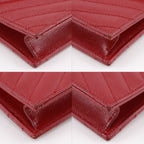 Saint Laurent Envelope Chain Shoulder Leather Red Wallet — view 4