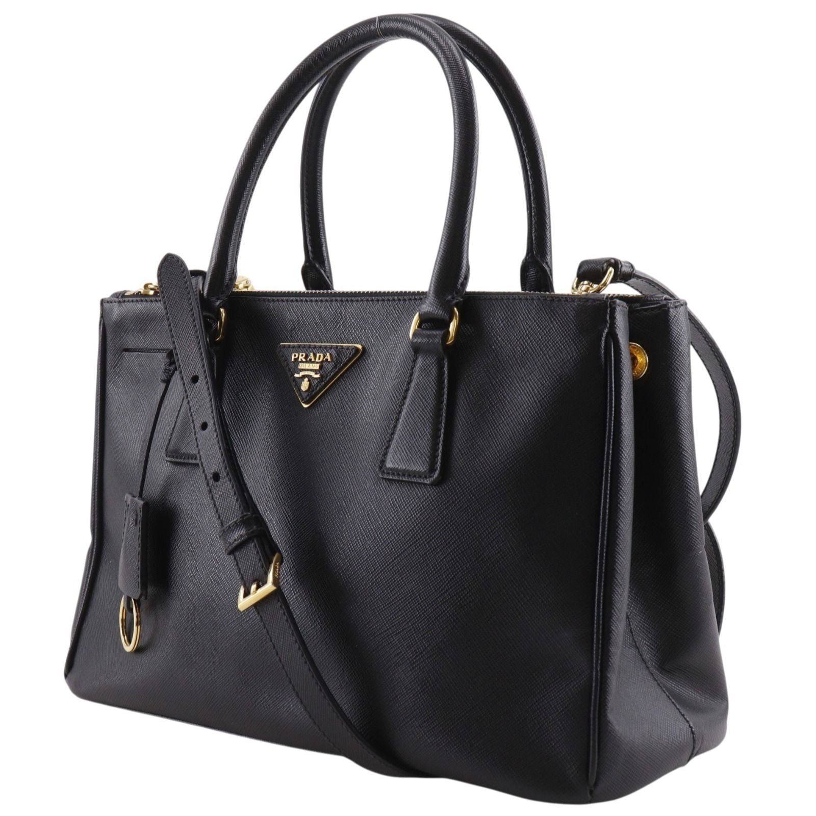 Prada Galleria 2-Way Shoulder Saffiano Black Handbag — view 2