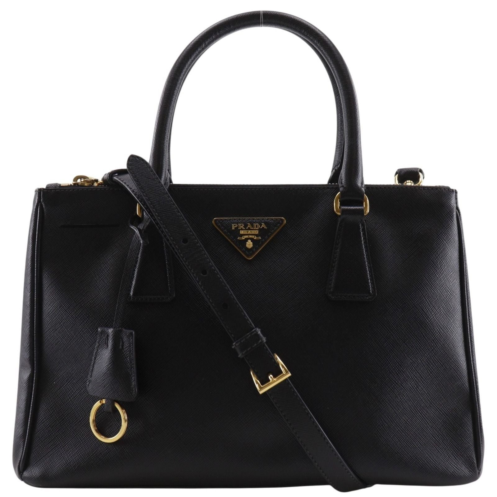Prada Galleria 2-Way Shoulder Saffiano Black Handbag