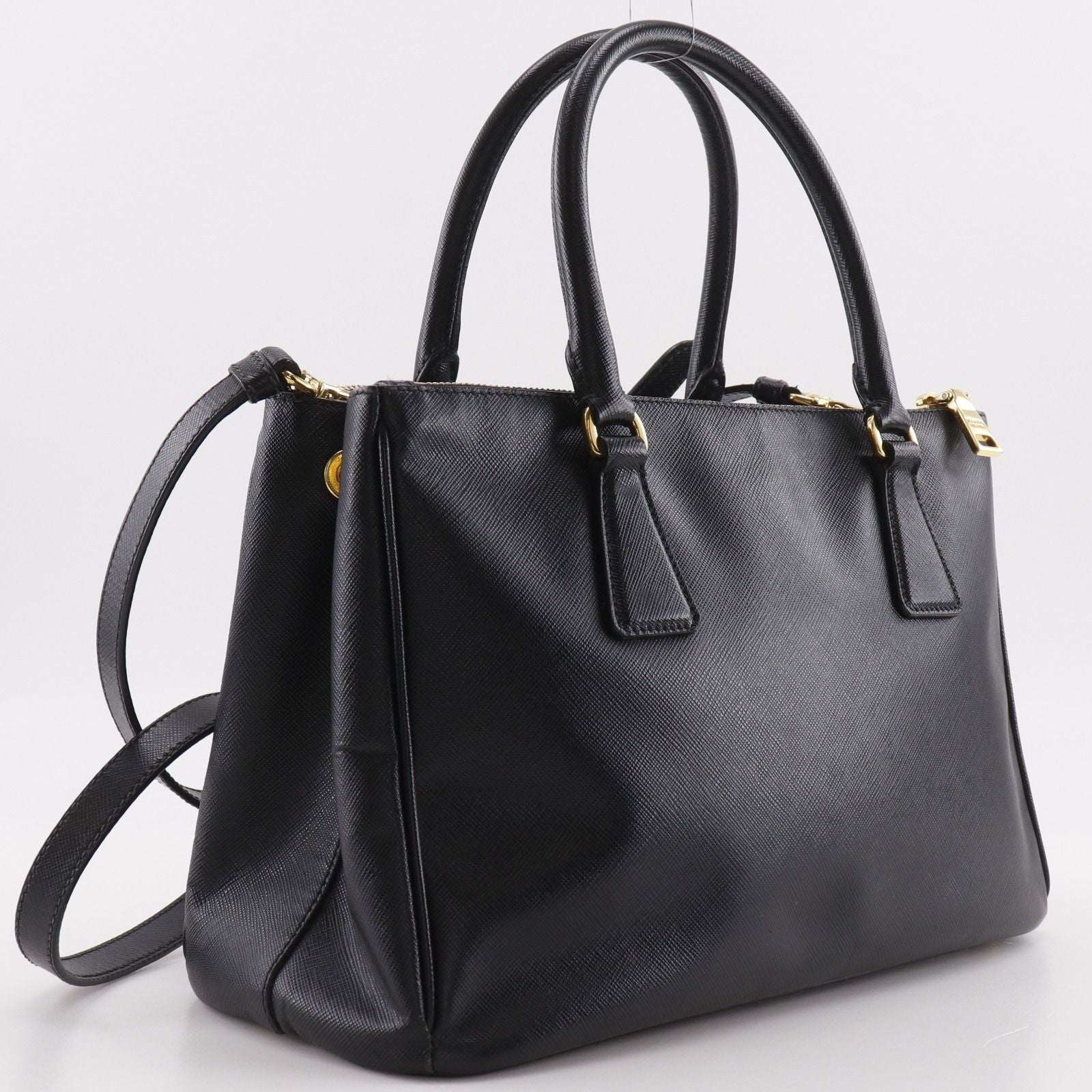 Prada Galleria 2-Way Shoulder Saffiano Black Handbag — view 3