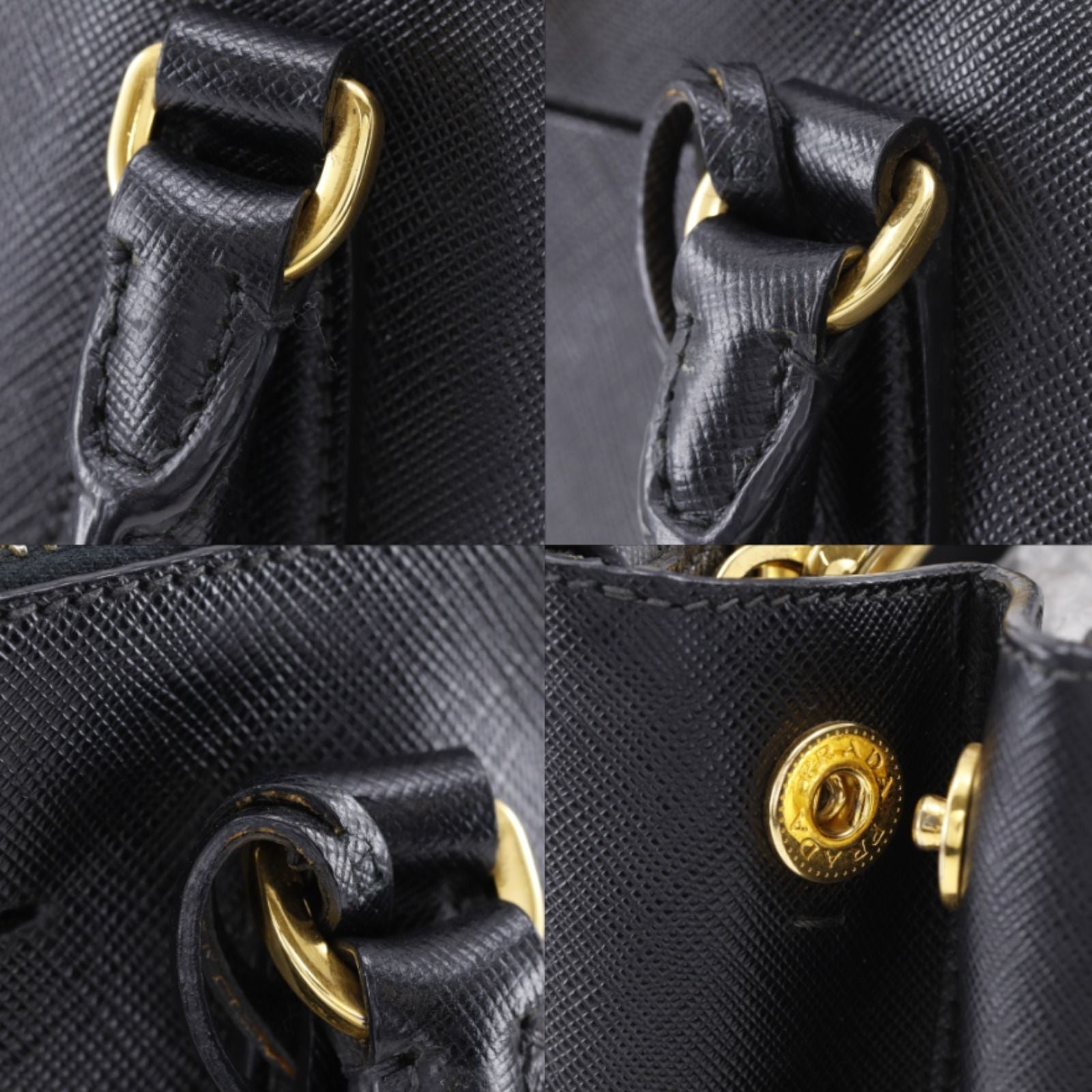 Prada Galleria 2-Way Shoulder Saffiano Black Handbag — view 9