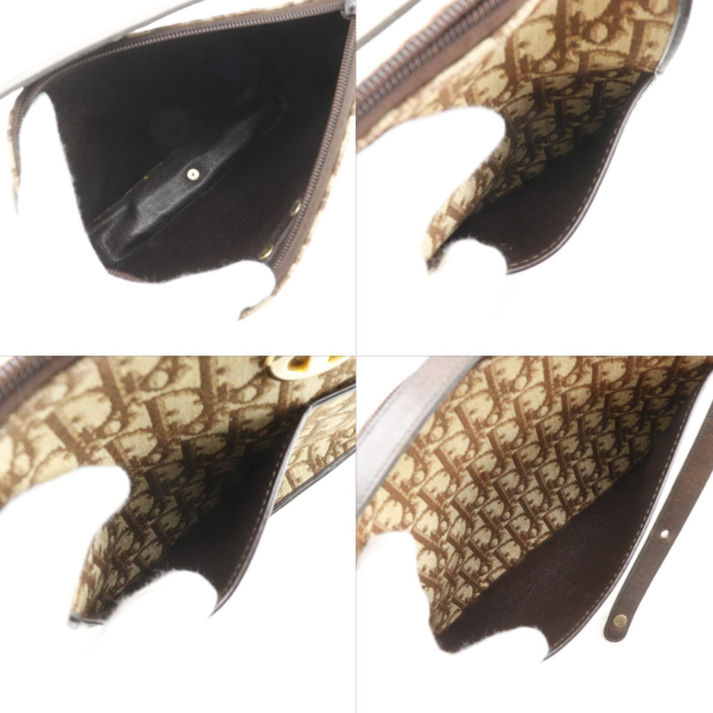 Dior Trotter CD Logo Vintage Canvas Brown Shoulder — view 6