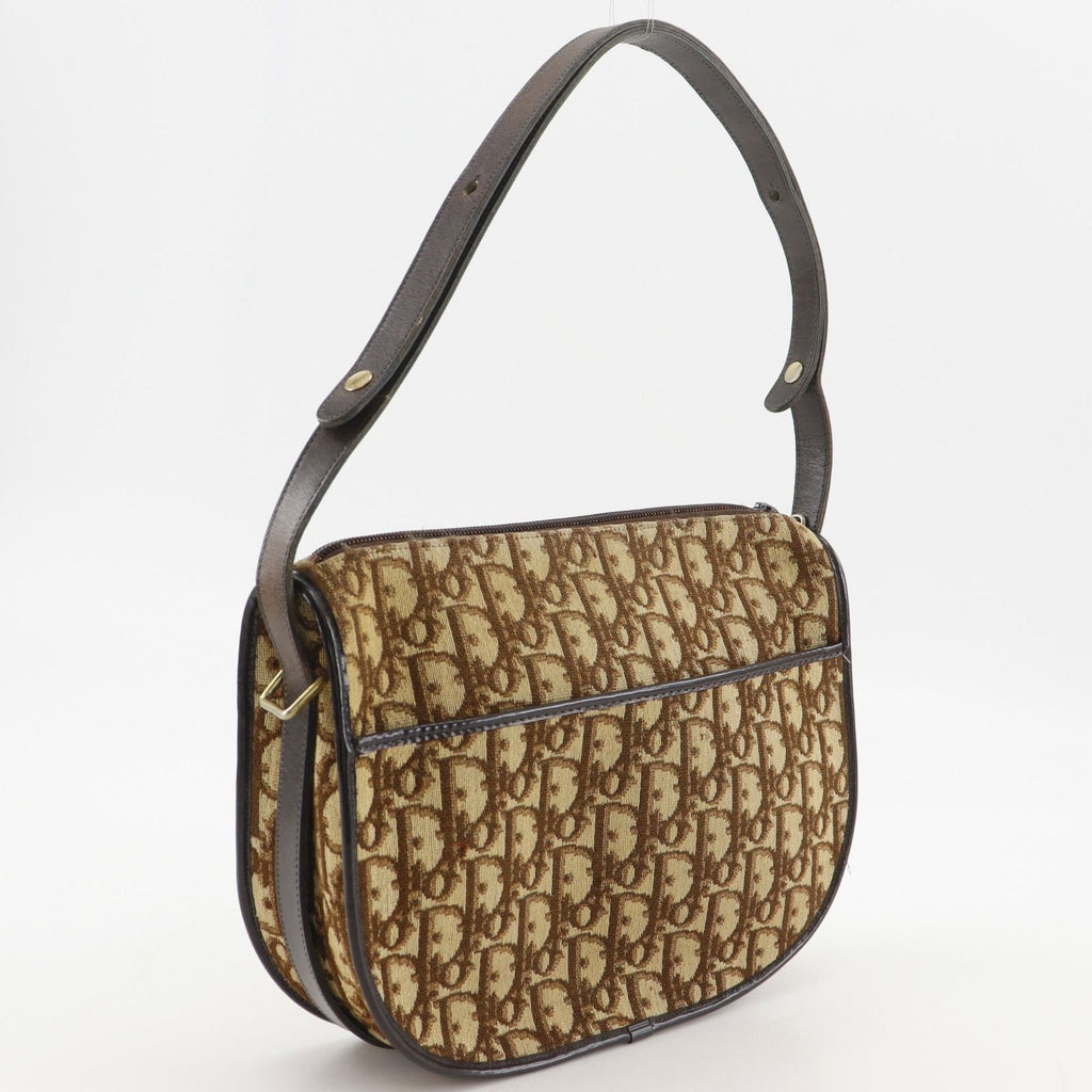 Dior Trotter CD Logo Vintage Canvas Brown Shoulder — view 3