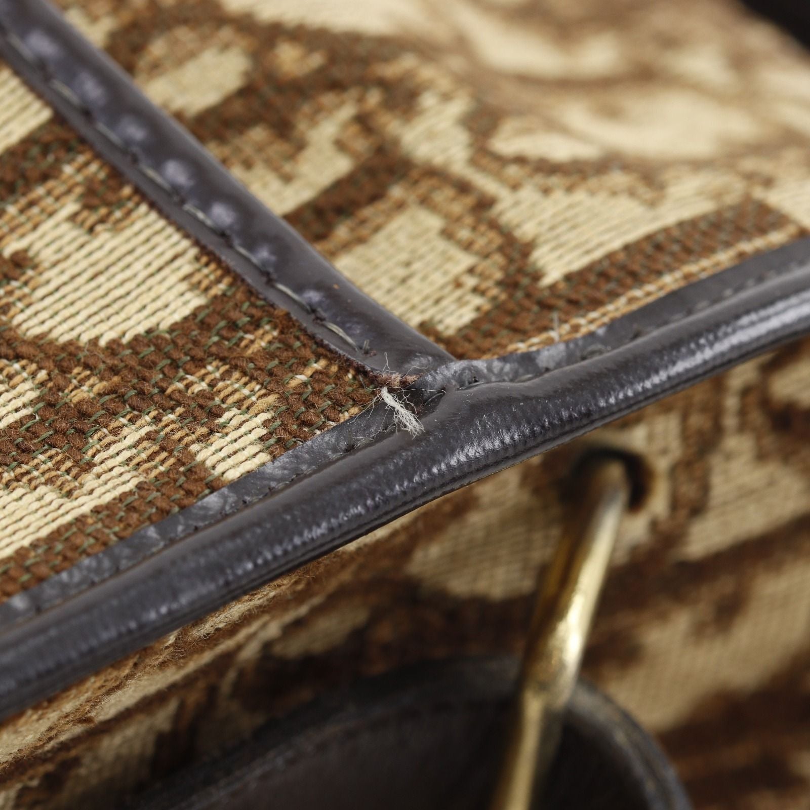 Dior Trotter CD Logo Vintage Canvas Brown Shoulder — view 8