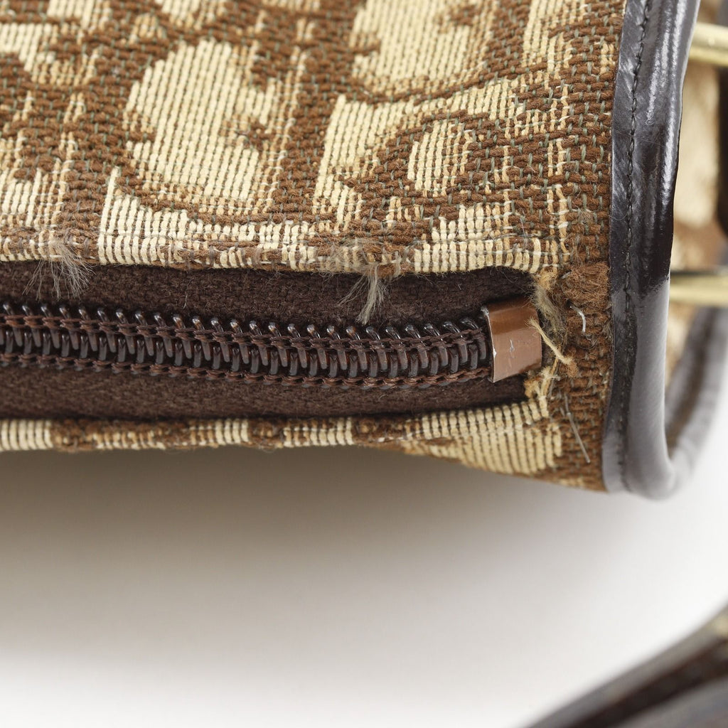 Dior Trotter CD Logo Vintage Canvas Brown Shoulder — view 9